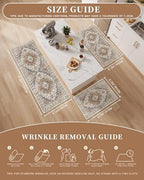 Madane Washable Kitchen Rug Set of 3 Small Area Rugs Non-Slip Turmeric/Grey - Image 5