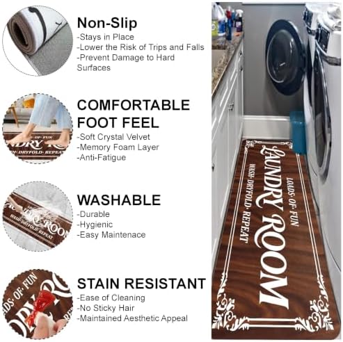 Non-Slip Laundry Room Rug Runner, Farmhouse Washable Laundry Mat - Image 2