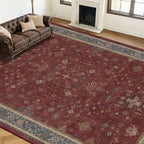 Hazo Haus Moroccan Big Rugs for Living Room - Dark Red 10x14 Area Rug for Large Bedroom, Dining Room, Washable Lightweight Low Pile Foldable Oriental Burgendy Home Décor - Image 6