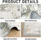 6x9 Area Rugs for Living Room: Washable Abstract Grey Brown Bedroom Carpet - Image 5