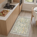 Madane Washable Area Rug 2x3 Small Entryway Rugs Non-Slip, Green/Gold - Image 3