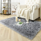 Noahas Luxury Fluffy Rugs Bedroom Furry Carpet Bedside Faux Fur Sheepskin Area Rugs Children Play Princess Room Decor Rug, 3 x 5 Feet - Image 4