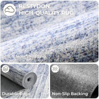 2x10 Runner Rug Non Slip,Washable Hallway Runner Rug,Blue - Image 7