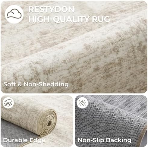 2x3 Rug Non Slip, Small Washable Entryway Rug,Beige - Image 7