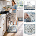 Collive Anti Fatigue Mats for Kitchen Floor, Blue Kitchen Rugs Sets of 2 - Image 6