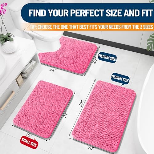 OLANLY Small Bathroom Rugs 24x16, Extra Soft Absorbent Chenille Bath Rugs - Image 2