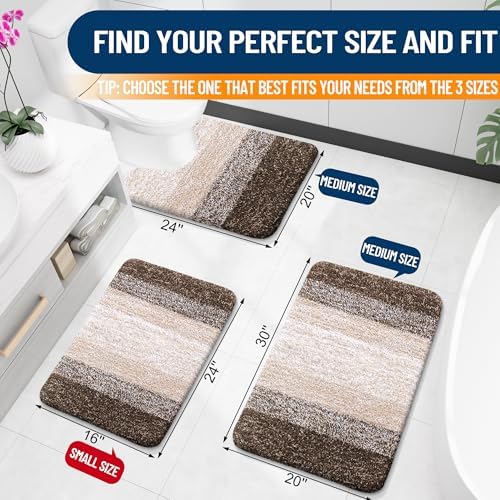 OLANLY Bathroom Runner Rug 47x24, Extra Soft Absorbent Microfiber Bath Rugs - Image 2