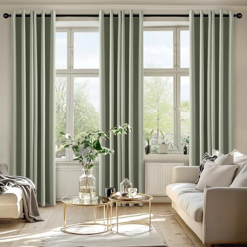 MIULEE Blackout Curtains for Bedroom 2 Panels 34 x 72 Inch Long Sage Green - Image 6