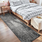 2x8 Black Rug Runners for Hallways Kitchen Runner Rug Non Slip Washable Black Long Runner Rugs with Rubber Backing Soft Abstract Carpet Runner for Bedroom, Kitchen, Bathroom, Entryway - Image 3