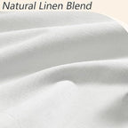 Guken 100% Blackout Linen Curtains 63 Inch Long 2 Panels Off White - Image 3