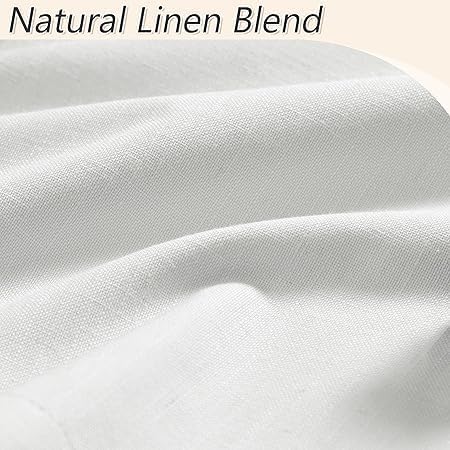 Guken 100% Blackout Linen Curtains 63 Inch Long 2 Panels Off White - Image 3