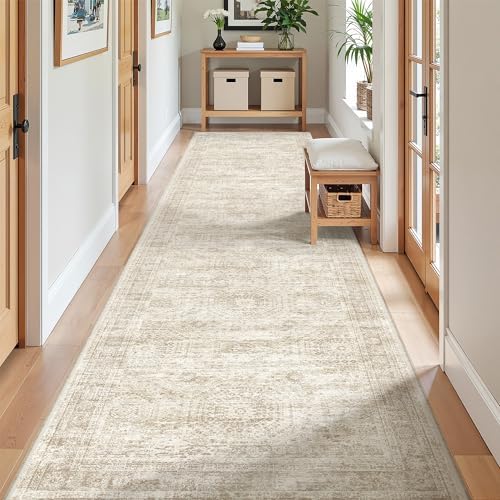 2'6 x 10' Runner Rug Non Slip,Washable Kitchen Rugs,Beige - Image 4