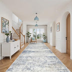 4x10 Runner Rug Non Slip,Washable Hallway Runner Rug,Blue - Image 5