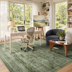9x12 Area Rug for Living Room, Non-Slip Washable Large Carpet, Forest Green - Image 6