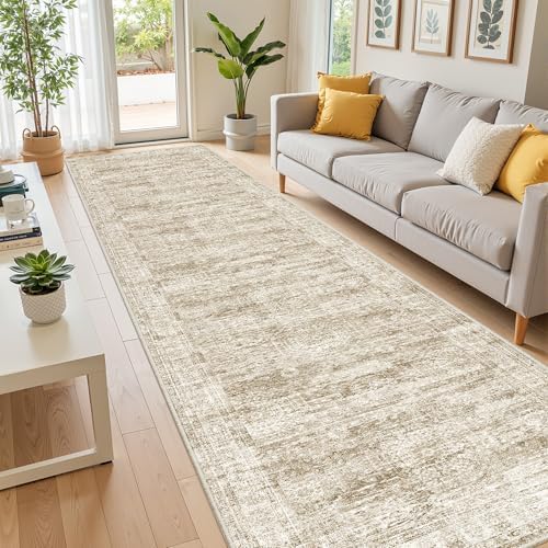 2'6 x 10' Runner Rug Non Slip,Washable Kitchen Rugs,Brown - Image 5