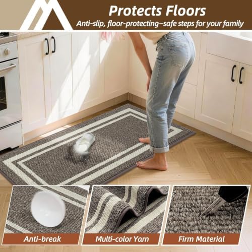 COSY HOMEER Kitchen Rugs Sets of 2 Non-Slip Washable,24"x35"+24"x60" - Image 6