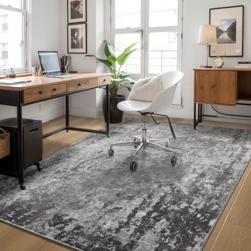 Entrance Rugs Indoor 3x5 Black Entry Rug Washable Abstract Black Small Area Rug Non-Slip Low Pile Throw Rugs for Entryway, Kitchen Floor, Front Door Indoor Door Mat, Bathroom, Bedroom Bedside - Image 5