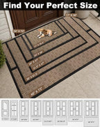 Mibao Front Door Mat Outdoor Entrance, 29.5" x 17" Heavy Duty Welcome Mat for Outdoor and Indoor, Waterproof Dirt Trapper Doormat, Super Absorbent Indoor Entryway Mat for Patio & Porch - Beige - Image 2
