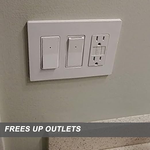 2Pack SOZULAMP Illuminated Light Switch-Single Pole Wall Switch with Night Light, 15A 120/277V,3 Wire, Grounding Screw, Glossy White