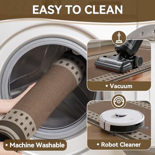 Kitchen Mats for Floor, Non Slip Kitchen Rugs, 17x59 Brown - Image 4
