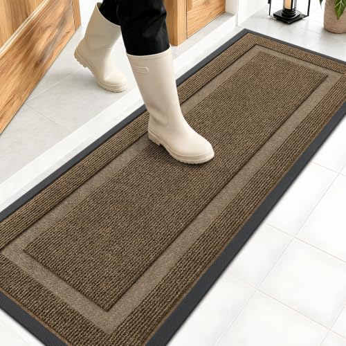 OLANLY Front Door Mat Outside 47x17, All-Season Heavy-Duty Rubber Doormat by OLANLY