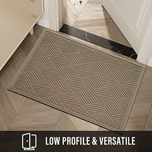 HIYARD Sturdy Front Door Mat, Absorbent Muddy Dirt Resist Welcome Door Mats Outdoor Indoor, Stain and Fade Resistant, Non-Slip Rubber Backing Low Profile Doormat for Entryway, 47×32, Beige - Image 6
