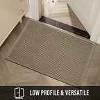 HIYARD Sturdy Front Door Mat, Absorbent Muddy Dirt Resist Welcome Door Mats Outdoor Indoor, Stain and Fade Resistant, Non-Slip Rubber Backing Low Profile Doormat for Entryway, 36×24, Beige - Image 5