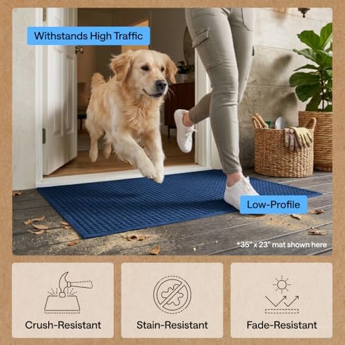 GORILLA GRIP® HydroABSORB Door Mat for Indoor Outdoor Use, 47x35 Blue - Image 6