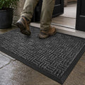 Mibao Front Door Mat Outdoor Entrance, 36" x 17" Heavy Duty Welcome Mat for Outdoor and Indoor, Waterproof Dirt Trapper Doormat, Super Absorbent Indoor Entryway Mat for Patio & Porch - Gray by Mibao