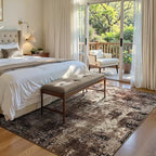 Area Rug 4x6 Brown Rug Washable Boho Rugs Non Slip Low Pile Abstract Coffee Small Carpet for Entryway, Bedroom, Kitchen, Classroom, Kids Room, Office, Dorm, Dining Room - Image 3