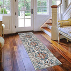 Hallway Washable Runner Rug - 2x7 Kitchen Rugs Entryway Rug Runner Vintage Soft Floor Mat Non Slip Indoor Farmhouse Carpet for Bathroom Living Room Bedroom (2 X 7, Brick) - Image 6