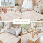 Pink Washable Rugs 5x7 Area Rugs for Living Room,Bedroom,Nursery,Carpet - Image 6
