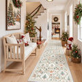 Madane Christmas Runner Rugs for Hallway 2x10, Grey Washable Kitchen Rug by Madane