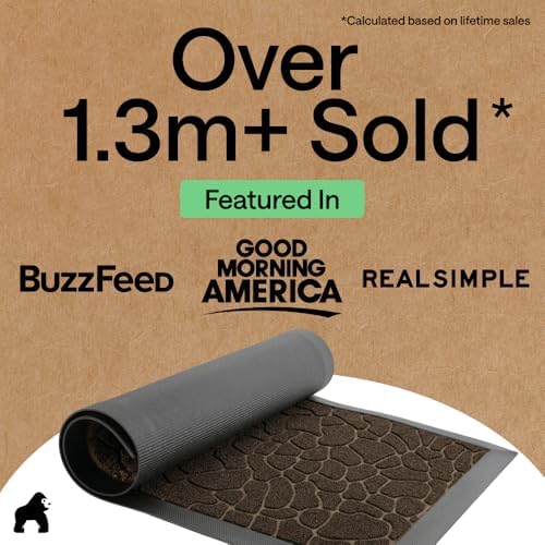 GORILLA GRIP WeatherMAX Door Mat, Indoor Outdoor, 35x23, Dark Brown Pebble - Image 4