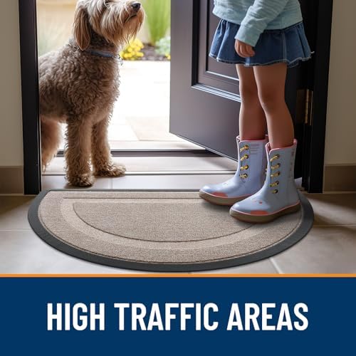 OLANLY Half Circle Front Door Mat Outside 71x23 All-Season Rubber Doormat - Image 6