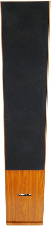 Rockville RockTower 68C Passive Tower Speaker, 8 Ohm, Classic Wood Grain, 500W Peak, 3-Way, Dual 6.5", MDF Cabinet, Detachable Grille, for Home Audio
