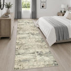 3x14 Washable Runner Rug：Modern Abstract Soft Carpet Ash Brown - Image 4