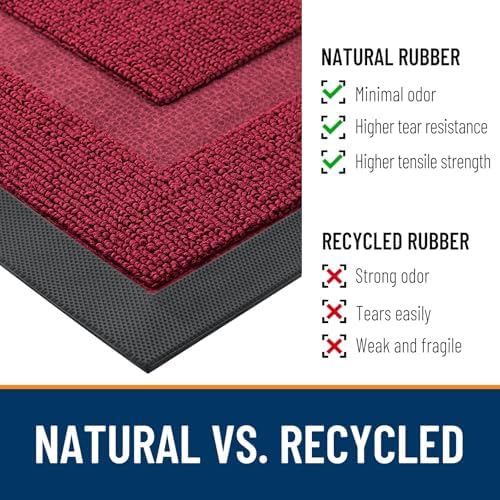OLANLY Half Circle Front Door Mat Outside 47x23 All-Season Rubber Doormat - Image 3