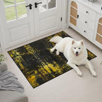 2x3 Washable Entryway Rug: Modern Abstract Soft Carpet Black Gold - Image 3