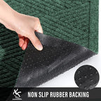 HIYARD Sturdy Front Door Mat, Absorbent Muddy Dirt Resist Welcome Door Mats Outdoor Indoor, Stain and Fade Resistant, Non-Slip Rubber Backing Low Profile Doormat for Entryway, 47×32, Green - Image 4