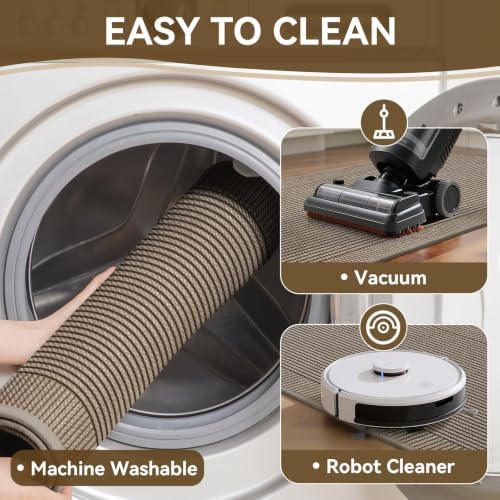 Kitchen Rugs Set of 2, Kitchen Mats for Floor,20x32+20x59 Brown - Image 4