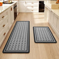 Kitchen Rugs Set of 2, Kitchen Mats for Floor,17x30+17x47 Grey by QiCaiJia