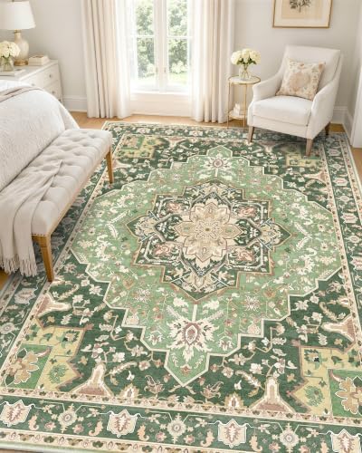 OLANLY 5x8 Washable Area Rug, Soft Non Slip Carpet for Bedroom Living Room by OLANLY