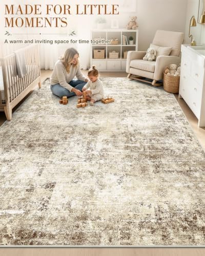 OLANLY 5x8 Washable Area Rug, Soft Non Slip Carpet for Bedroom Living Room - Image 4
