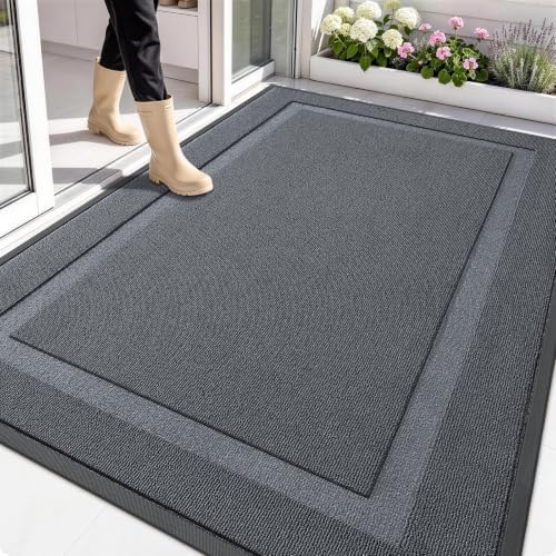 OLANLY Front Door Mat Outside 71x47, All-Season Heavy-Duty Rubber Doormat by OLANLY
