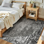 Entrance Rugs Indoor 3x5 Black Entry Rug Washable Abstract Black Small Area Rug Non-Slip Low Pile Throw Rugs for Entryway, Kitchen Floor, Front Door Indoor Door Mat, Bathroom, Bedroom Bedside - Image 2