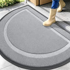 OLANLY Half Circle Front Door Mat Outside 47x32 All-Season Rubber Doormat by OLANLY