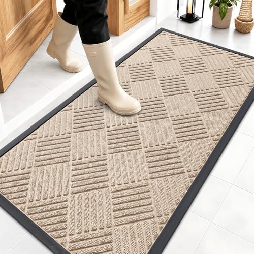 OLANLY Front Door Mat Outside Entrance 47x23, Waterproof Heavy-Duty Doormat by OLANLY