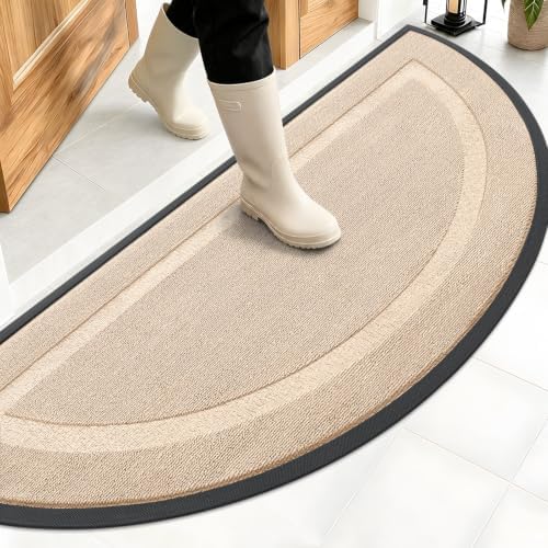 OLANLY Half Circle Front Door Mat Outside 59x23 All-Season Rubber Doormat by OLANLY