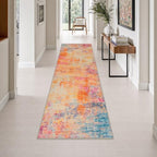 2.6x10 Washable Runner Rug:Modern Abstract Soft Carpet Galaxy Haze by FXRHLP